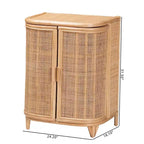 bali & pari Yanka Mobile Contenitore in Rattan Naturale: Artigianale, 2 Ripiani, Design Bohemien
