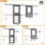 Freestanding Closet System with 8 Hannging Rods and Drawers, Hanging Closet Organizer with 10 Shelves