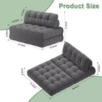 Full Corduroy Folding Sofa Bed Futon, Floor Convertible Sleeper Chair with Pillow & Back Support