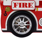GDFStudio Juna Twin Size Fire Truck Bed with LED Light