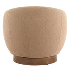 Spruce&Spring Upholstered Swivel Accent Barrel Chair with Wood Base