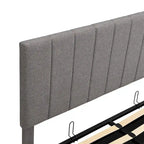 Queen size Upholstered Platform bed with a Hydraulic Storage System - Beige