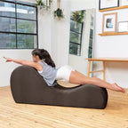 Avana Sleek Chaise Lounge for Yoga - Made in The USA - Great for Stretching, Relaxation, Exercise & More, 60D x 18W x 26H Inch, Light Grey