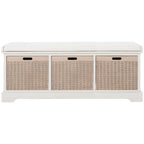 Banc de rangement SAFAVIEH Fiorello 3 tiroirs avec coussin - 47,3 L x 15 P x 19 H - 47Lx15Px19H