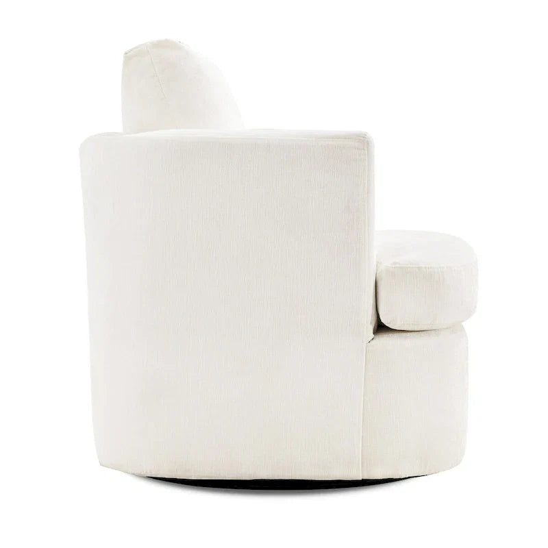 Modern Chenille Upholstered Swivel Accent Barrel Chair Set Modern Swivel Armchair for Living Room