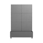 MAYEERTY Planter Box with Trellis Iron Gray Louvered Classic Style 72x35x16in 3-Piece Set