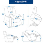 Fauteuil inclinable Power Lift avec massage et chaleur, fauteuils inclinables larges et rembourrés Lazy Boy avec ports USB, Type C et 2 porte-gobelets en acier
