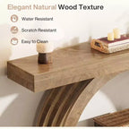 Lantine 63-Inch Entryway Table, 2-Tier Sofa Table Behind The Couch, Farmhouse Narrow Unique Arched Console for Hallway, Living Room, Foyer,Natural