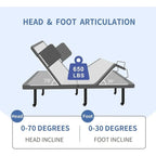 Adjustable Bed with Wireless Remote, Hospital Bed Base with/without Mattress