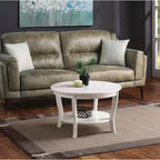 Round Coffee Table with Shelf
