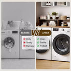 2-Tier Washer and Dryer Countertop with Shelf or Drawers, Laundry Countertop Cover with Non-Slip Pad, 54X27.5 Laundry Topper for Folding Clothes
