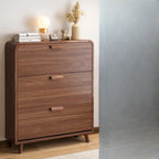 Traditional Hidden Adjustable 3 Tiers Solid Wood Shoe Cabinet