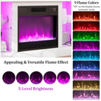TV Stand with Electric Fireplace LED Lights Remote Controls