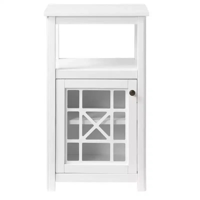 17"x29" Derby Deluxe Floor Storage Cabinet White - Alaterre Furniture: Hardwood Frame, 2-Shelf Bath Organizer