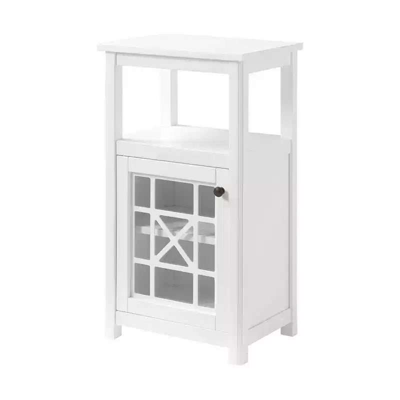 17"x29" Derby Deluxe Floor Storage Cabinet White - Alaterre Furniture: Hardwood Frame, 2-Shelf Bath Organizer