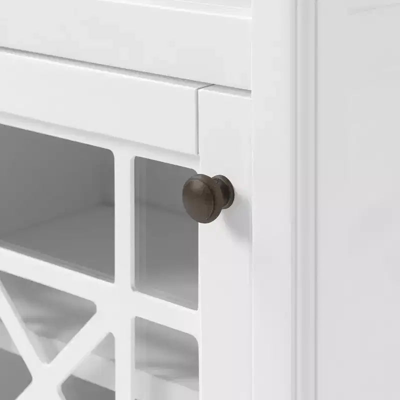 17"x29" Derby Deluxe Floor Storage Cabinet White - Alaterre Furniture: Hardwood Frame, 2-Shelf Bath Organizer