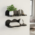 12" Wavy Wall Shelf 2pk Black - Room Essentials™