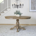 Magnolia Manor Round Pedestal Dining Table with Expandable Leaves - 2 Finishes