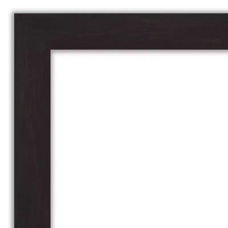 Specchio da parete stretto color espresso 42" x 31" senza smussatura