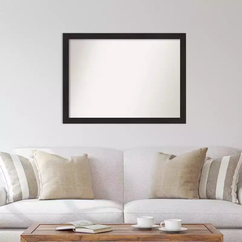 Specchio da parete stretto color espresso 42" x 31" senza smussatura