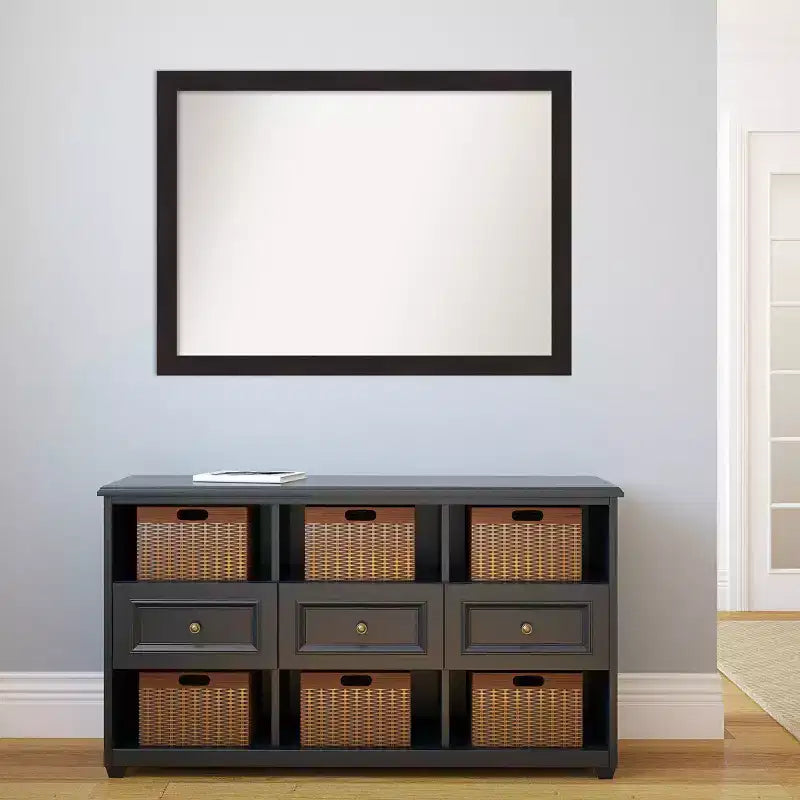 Specchio da parete stretto color espresso 42" x 31" senza smussatura