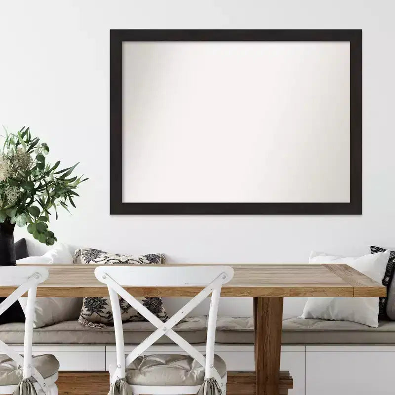 Specchio da parete stretto color espresso 42" x 31" senza smussatura