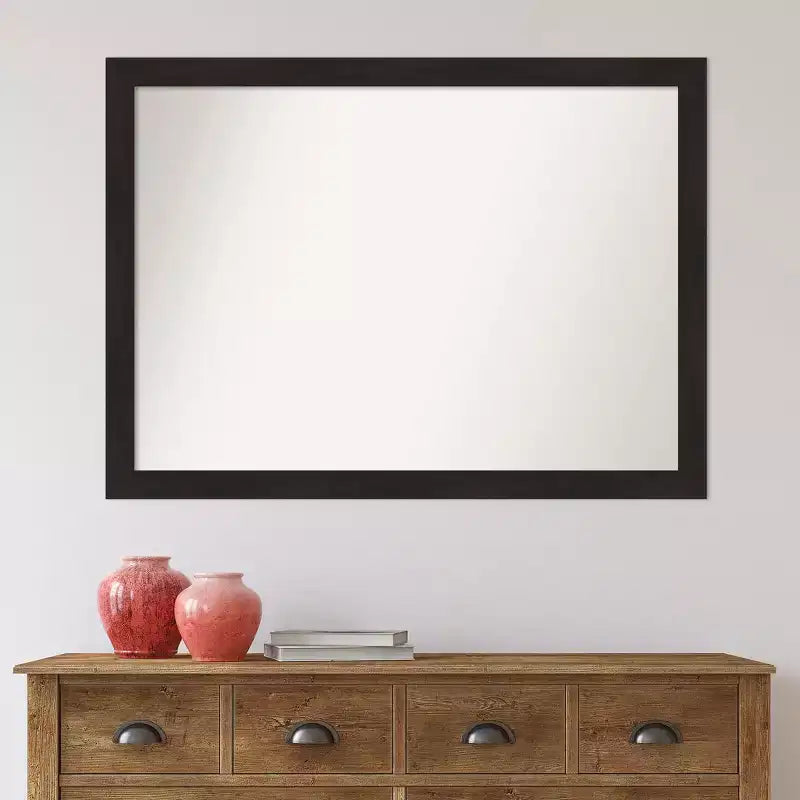 Specchio da parete stretto color espresso 42" x 31" senza smussatura