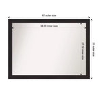 Specchio da parete stretto color espresso 42" x 31" senza smussatura
