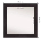 Specchio da parete per bagno 80x80 cm, senza smussatura, marrone espresso: moderna cornice quadrata in polistirene, montaggio a parete