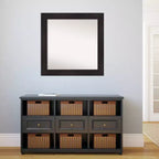 Specchio da parete per bagno 80x80 cm, senza smussatura, marrone espresso: moderna cornice quadrata in polistirene, montaggio a parete