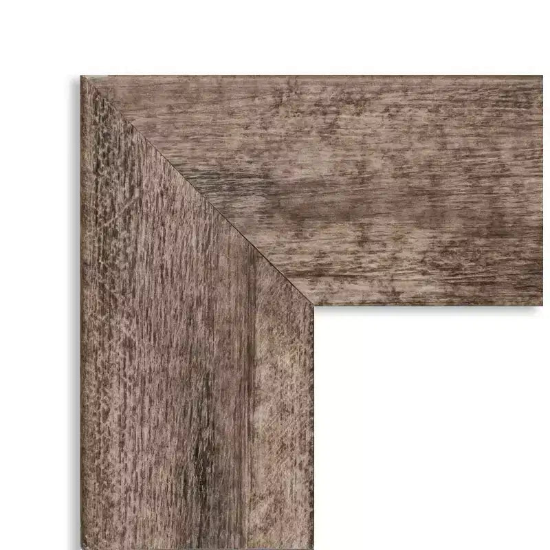 44" x 33" Specchio da Parete da Bagno Gufo Non Smussato Marrone: Rettangolare Moderno, Montaggio a Parete, Cornice in Legno