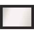 Amanti Art 42"x30" Non-Beveled Colonial Black Wall Mirror : Modern Style, Polystyrene Frame, Includes Mounting Hardware