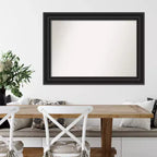 Specchio da Parete Nero Coloniale senza Smussature 42"x30": Stile Moderno, Cornice in Polistirene, Ferramenta di Montaggio Inclusa