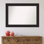 Specchio da Parete Nero Coloniale senza Smussature 42"x30": Stile Moderno, Cornice in Polistirene, Ferramenta di Montaggio Inclusa