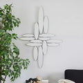 Olivia & May 28"X40" Glass Abstract Oval Room Wall Mirror Silver