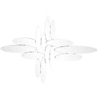 Specchio da parete ovale in vetro astratto 28"X40" argento