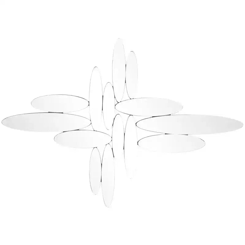 Specchio da parete ovale in vetro astratto 28"X40" argento