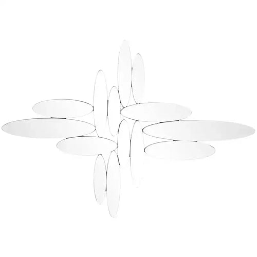 Specchio da parete ovale in vetro astratto 28"X40" argento