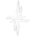 Specchio da parete ovale in vetro astratto 28"X40" argento