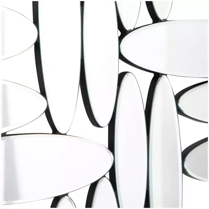 Specchio da parete ovale in vetro astratto 28"X40" argento