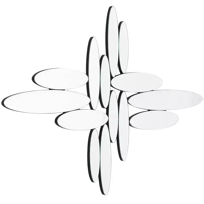 Specchio da parete ovale in vetro astratto 28"X40" argento