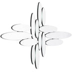 Specchio da parete ovale in vetro astratto 28"X40" argento