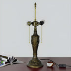 HomeyFad 2-Light Vintage Stainless Glass Dome Table Lamp