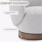 Spruce&Spring Upholstered Swivel Accent Barrel Chair with Wood Base