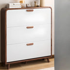 Traditional Hidden Adjustable 3 Tiers Solid Wood Shoe Cabinet
