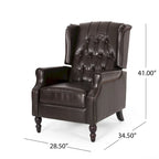 Walter Brown Bonded Leather Recliner Club Chair by Christopher Knight Home