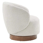 Spruce&Spring Upholstered Swivel Accent Barrel Chair with Wood Base