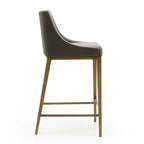 Modrest Fairview Contemporary Grey & Brass Counter Stool