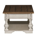 Morgan Creek Antique White Wire Brushed Tobacco Accents Cocktail Table