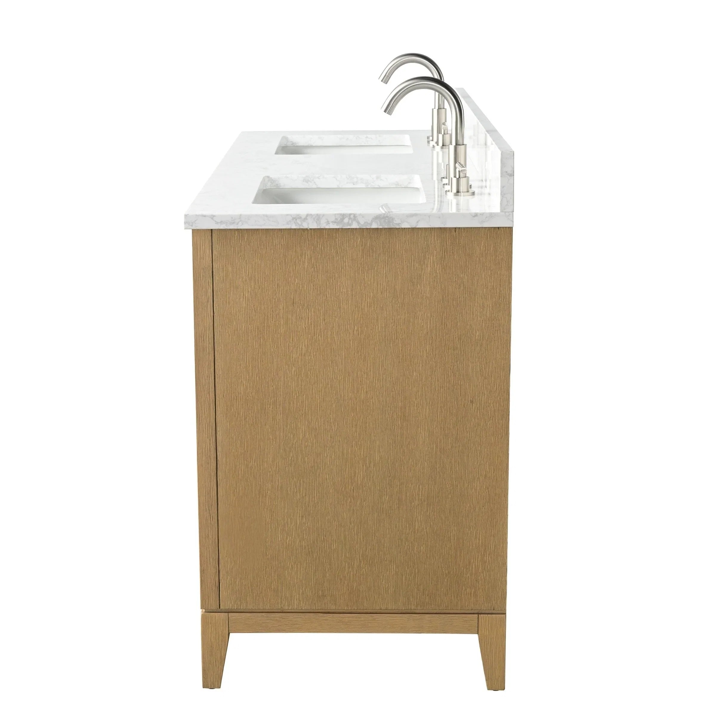 Vanity Art Bathroom Vanity with Ceramic Sink and Engineered Marble Top